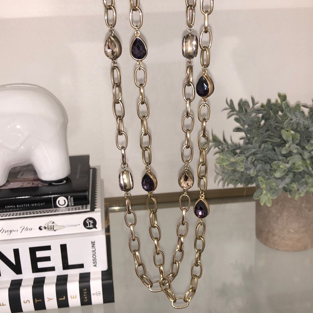Teardrop stone necklace